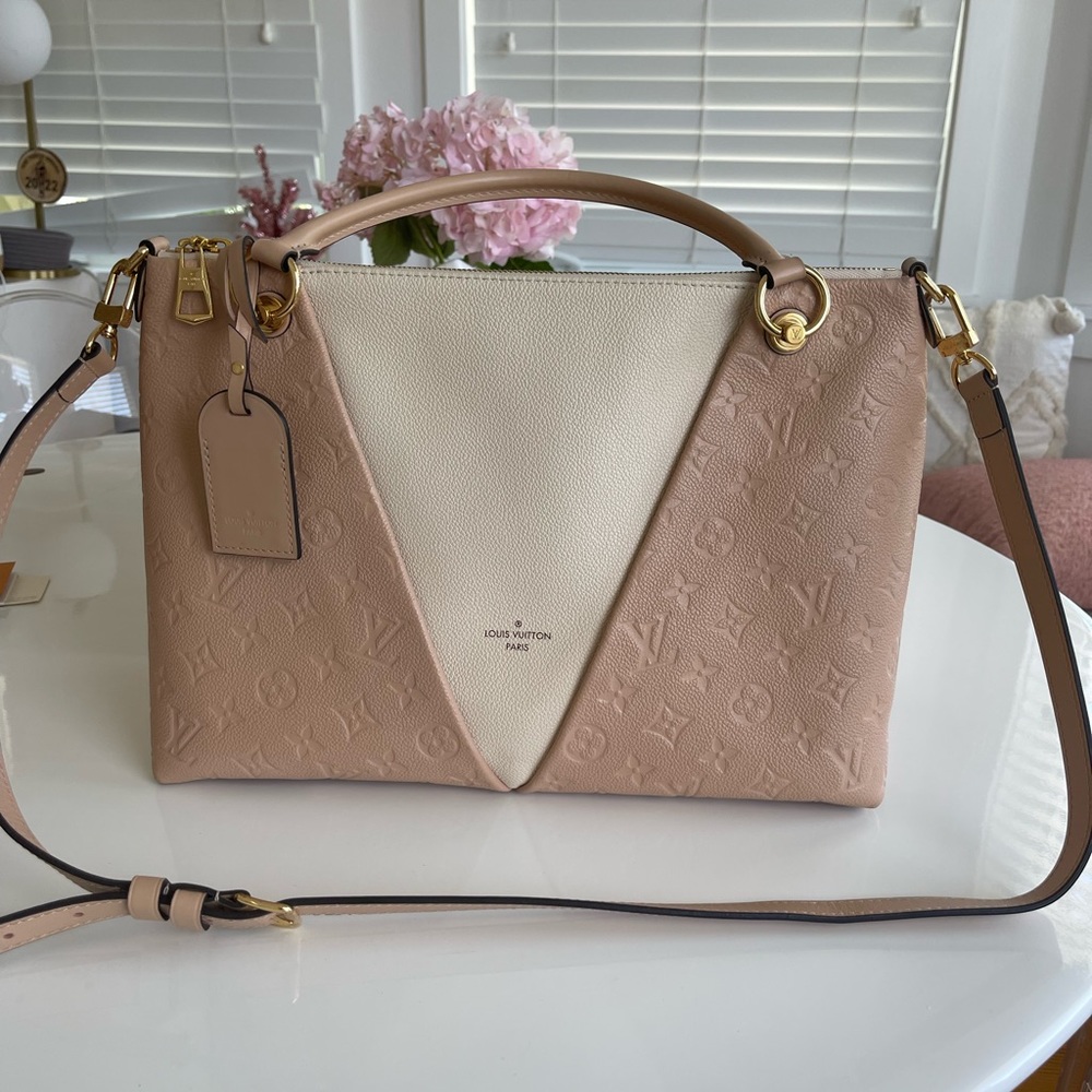 Authentic Louis Vuitton V Tote MM Monogram Empriente leather Tote Bag